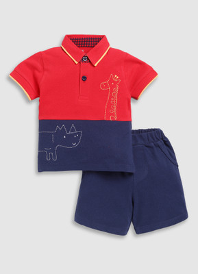 BabyGo Baby Boys Casual T-shirt Shorts(RED)