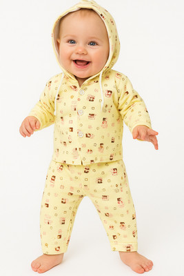 Fly Step Baby Boys & Baby Girls Casual Top Pyjama(Yellow)