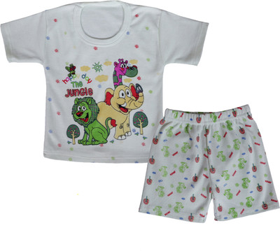 ARSIA Baby Boys & Baby Girls Casual T-shirt Shorts(Cream)
