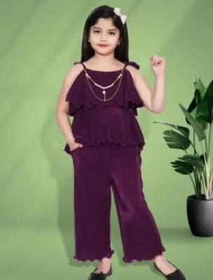 smr Girls Party(Festive) Top Pant(Purpal)