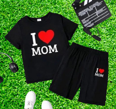 MALTOSH Baby Boys & Baby Girls Casual T-shirt Shorts(Black)