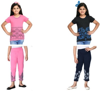 Indistar Girls Casual T-shirt Pyjama(Multicolor)