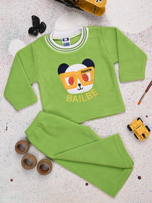 V-MART Baby Boys & Baby Girls Casual T-shirt Pyjama(Green)