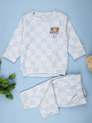 V-MART Baby Boys Casual T-shirt Pyjama(Light Blue)