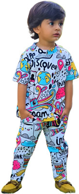 ANIKA CREATION Boys & Girls Casual T-shirt Pant(White)