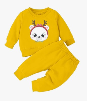 The Fashion Prime Baby Boys & Baby Girls Casual T-shirt Pant(Yellow)