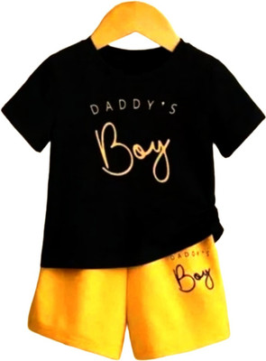 Rithi Fashions Baby Boys & Baby Girls Casual T-shirt Shorts(Yello)