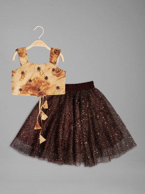 Anneca Baby Girls Party(Festive) Top Skirt(Desert, Coffee)