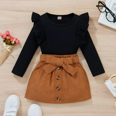 BRWORLDCOLLECTION Girls Party(Festive) Top Skirt(BLACK)