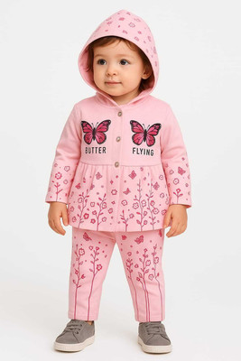 SKS fashion Baby Girls Party(Festive) Sweatshirt Dungaree(Pink)