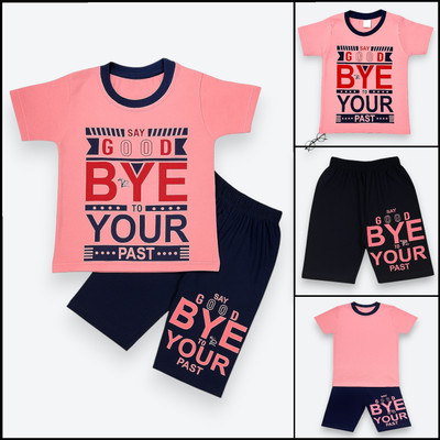 KIKANI ENTERPRISE Baby Boys & Baby Girls Daisy Casual T-shirt Capri(Baby Pink)