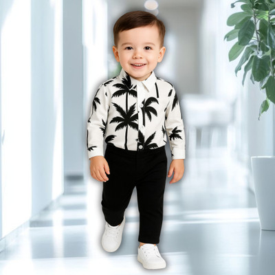 menvy Baby Boys Party(Festive) Shirt Pant(WHITE FLOWSOME PATTERN)