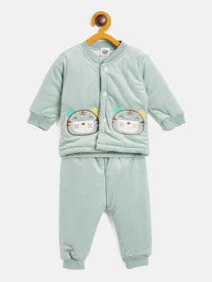 Camey Baby Boys & Baby Girls Casual Top Pyjama(Green)