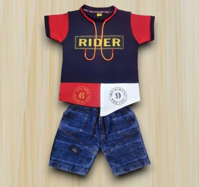 RPG Baby Boys Casual T-shirt Shorts(NAVY BLUE)