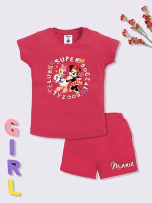 YK Disney Girls Casual T-shirt Shorts(Red)