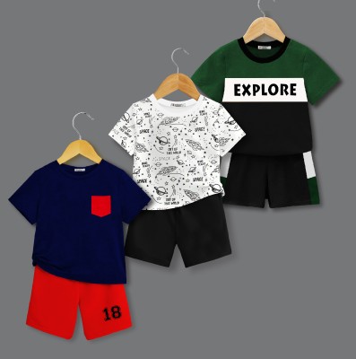 tarsier Baby Boys & Baby Girls Casual T-shirt Shorts(EXPLORE_ROCKET_NAVY POC)