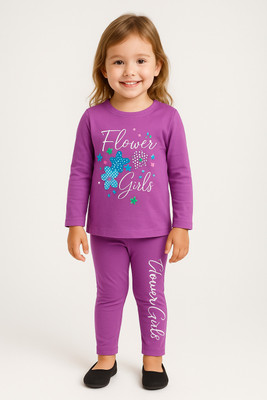 Miss & Chief Girls Casual T-shirt Pyjama(Pink)