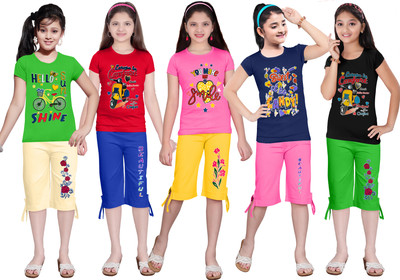 KS KOARRA Girls Casual T-shirt Track Pants(218 MULTICOLOURRS)