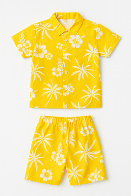 SHAKUMBHARI SIDDHI TRADERS Boys & Girls Casual Dress Sleepsuit(YELLOW)
