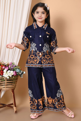 Katalyn Girls Party(Festive) Top Pant(Blue)