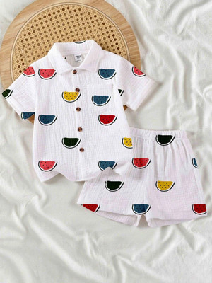 BD CREATION Baby Boys Casual Shirt Shorts(Multicolor)