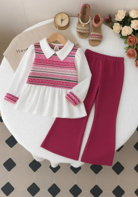 QFF Baby Girls Party(Festive) Top Legging(Pink)