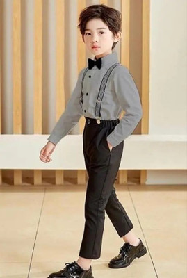 HV CREATION COLLECTION Boys Party(Festive) Shirt Pant(GREY)