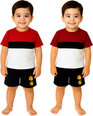 SEGRO Baby Boys & Baby Girls Casual T-shirt Shorts(RED, MEHROON)