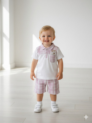Pompidou Baby Boys Casual T-shirt Pant(Onion)