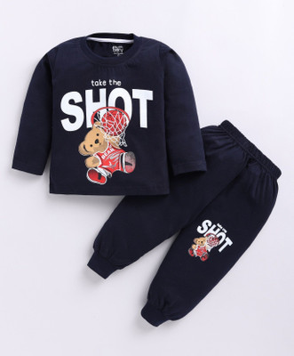 Blushh Berry Boys Casual Top Pant(Dark Blue)