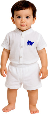 sathiyas Baby Boys Casual Shirt Shorts(White)