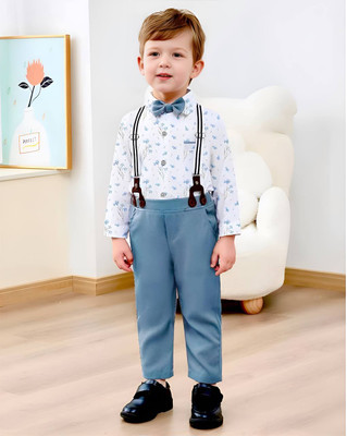 EZIKIDS Baby Boys & Baby Girls Party(Festive) Shirt Pant(BLUE)