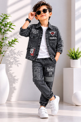 JILANI TRADERS Boys Casual Jacket Jeans(Black)