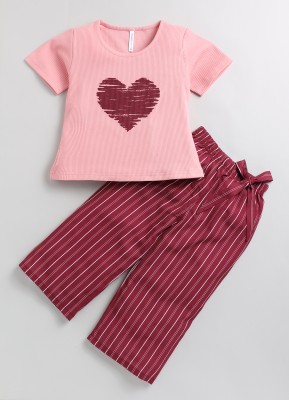 TOONYPORT Girls Casual Top Pant(Pink)