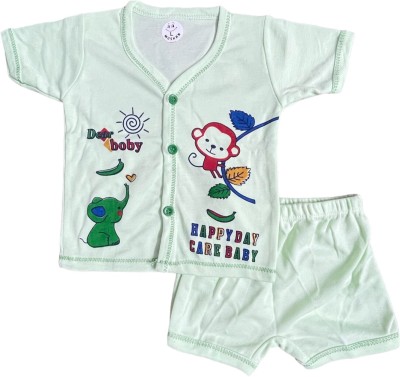 Litheworld Baby Boys & Baby Girls Casual T-shirt Shorts(Green)