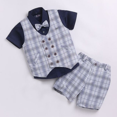 OPTURN Boys Party(Festive) Waistcoat Shorts(GREY)