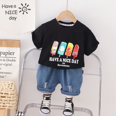 Googogaaga Baby Boys Casual T-shirt Shorts(Black)