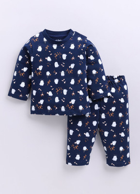 Smart Baby Baby Boys & Baby Girls Casual T-shirt Pyjama(Blue)