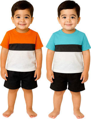 SEGRO Baby Boys & Baby Girls Casual T-shirt Shorts(ORANGE, MINT)