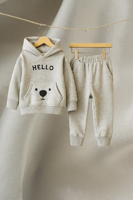 Aggarwalsales Baby Boys & Baby Girls Casual Sweatshirt Track Pants(Grey)