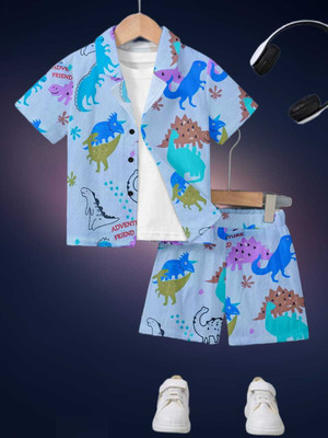 Braxumber Baby Boys & Baby Girls Casual Shirt Shorts(Blue)