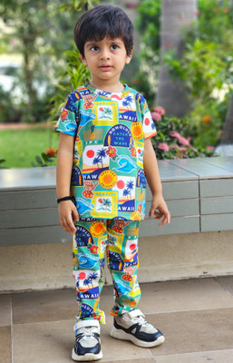 EMBLICA Baby Boys Casual T-shirt Pant(PINEAPPLE)