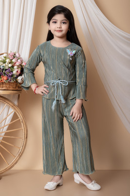 ZARTAJ Girls Party(Festive) Top Pyjama(Green)