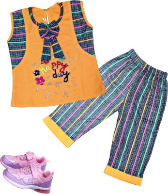 Oxipital Club Girls Party(Festive) Top Capri(Multicolour-2)