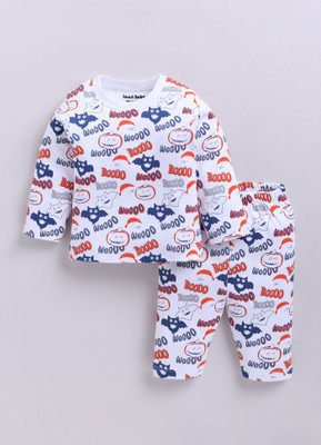 Smart Baby Baby Boys & Baby Girls Casual T-shirt Pyjama(White)