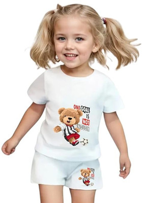 ASHRA TRENDING Baby Boys & Baby Girls Casual T-shirt Shorts(Multicolor)