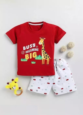 IFA COLLECTION Baby Boys Casual T-shirt Shorts(Red)