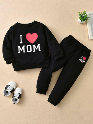 Lilsnuggles Baby Boys & Baby Girls Casual T-shirt Pyjama(black)