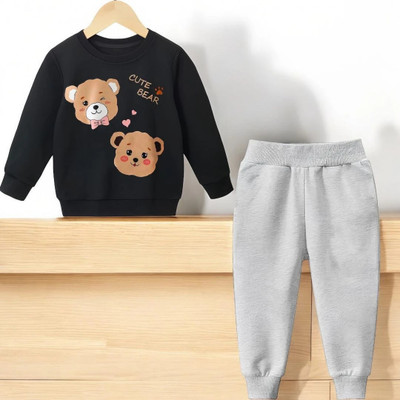 DODODEEKIDS COLLECTION Baby Boys & Baby Girls Casual Sweatshirt Pant(Black)