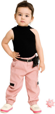 MiniMighty Baby Girls Casual Top Pant(PINK)